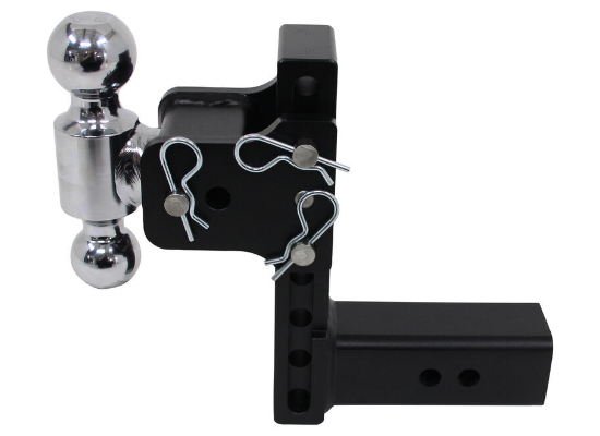 B&W Tow and Stow TS20040B dual ball mount 7.5 inch drop side view