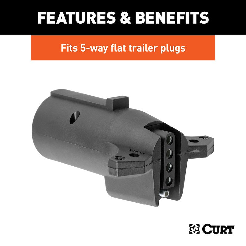CURT 7-Way RV to 5-Way Flat Adapter (C57251) side view