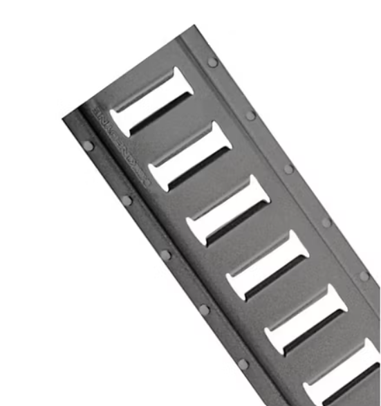 E-Track Horizontal 10 ft - 12-Gauge Steel, Grey Powder Coat