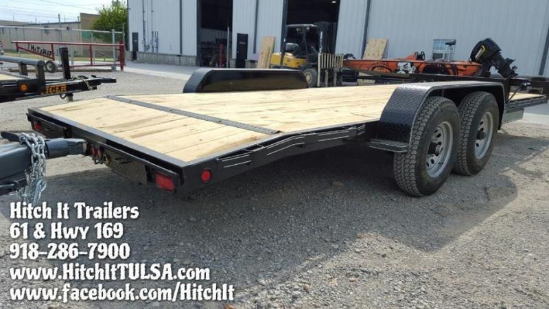 2026 Tiger 83" x 16" Car Hauler Trailer | 7,000 lb Tandem Axles | Black | Wood Floor