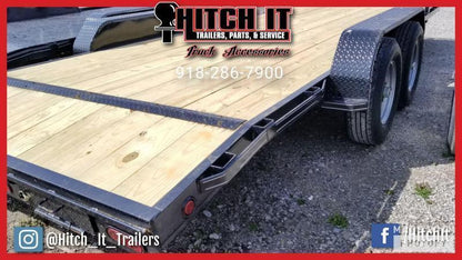 2026 Tiger 83" x 16" Car Hauler Trailer | 7,000 lb Tandem Axles | Black | Wood Floor