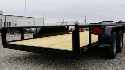 2026 Tiger 83" x 16" Pipe Top Utility Trailer | 7,000 lb Tandem Axles | Ramp Gate | Black