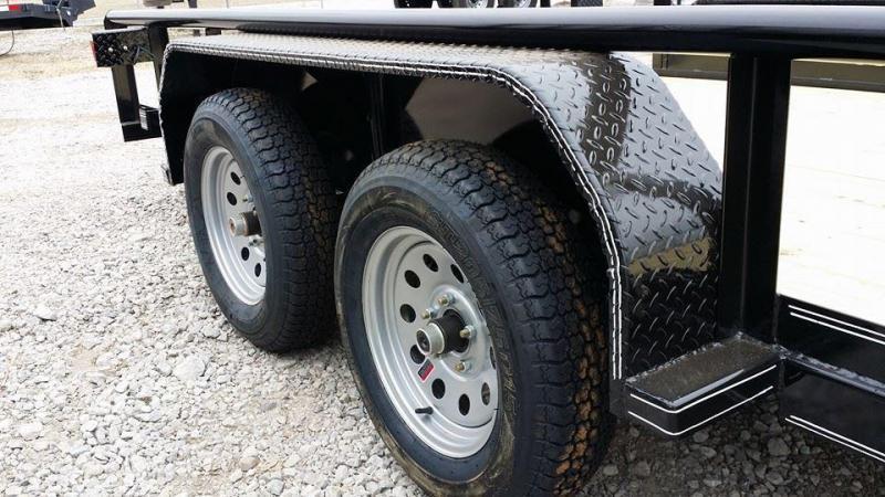 2026 Tiger 83" x 16" Pipe Top Utility Trailer | 7,000 lb Tandem Axles | Ramp Gate | Black