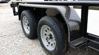 2026 Tiger 83" x 16" Pipe Top Utility Trailer | 7,000 lb Tandem Axles | Ramp Gate | Black