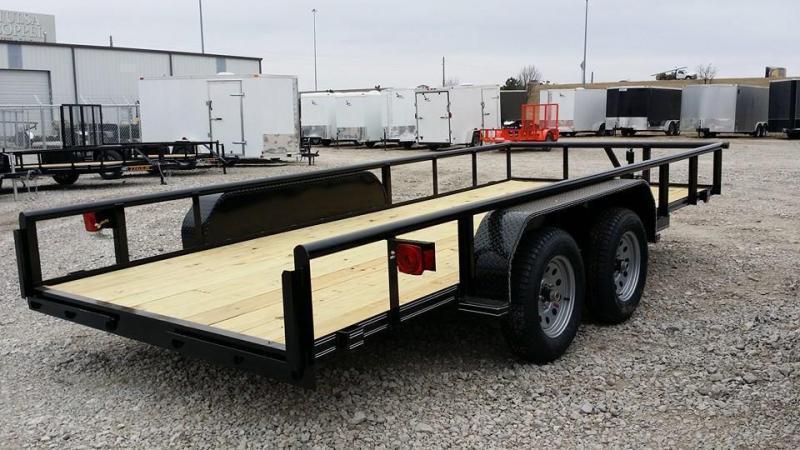 2026 Tiger 83" x 16" Pipe Top Utility Trailer | 7,000 lb Tandem Axles | Ramp Gate | Black
