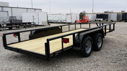 2026 Tiger 83" x 16" Pipe Top Utility Trailer | 7,000 lb Tandem Axles | Ramp Gate | Black