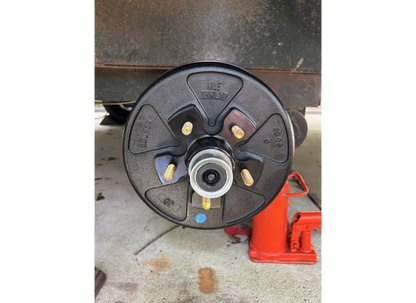 Pre-greased hub and drum kit 5x4.5 3500 lb AKHD-545-35-EZ-K front view