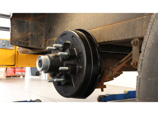 Pre-greased hub and drum kit 8x6.5 7000 lb AKHD-865-7-1-EZ-K front view