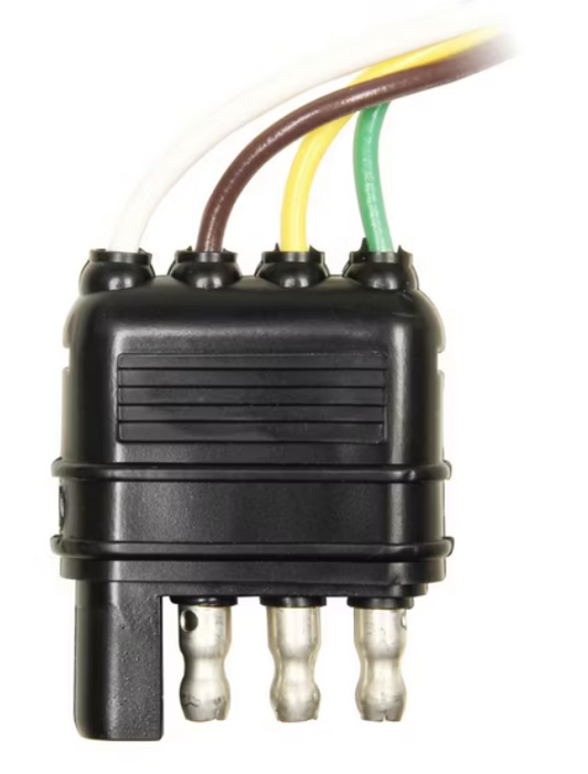 Bargman 44P 4-Way Flat Connector - Trailer End, 12" Lead