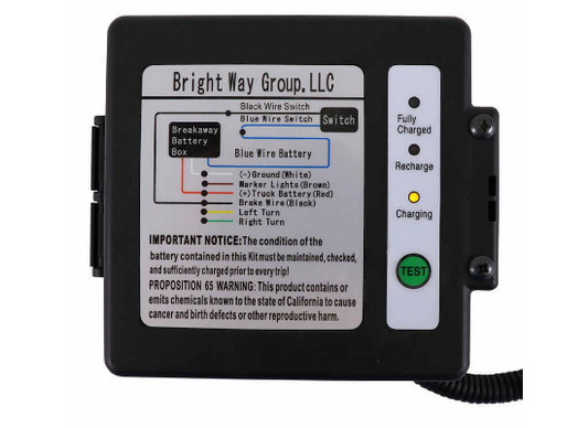 Bright Way Trailer Breakaway Kit with Charger, LED Tester, and 5 Ah Battery (3802346) front view