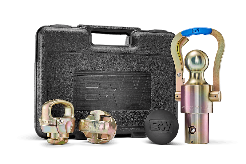 B&W OEM Gooseneck Ball and Safety Chain Kit for RAM (BWGNXA2062) front view