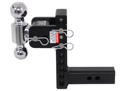 B&W Tow & Stow 2-Ball Mount - 2" Hitch - 7" Drop - 10K (BWTS10040B) side view