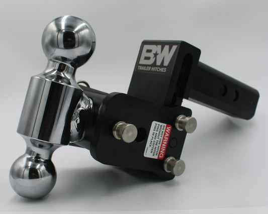 B&W Tow and Stow TS10033B dual ball adjustable ball mount side view