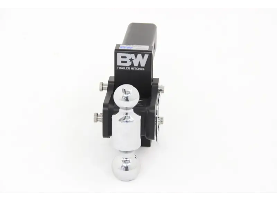 B&W Tow and Stow TS20037B dual ball mount 2.5 inch receiver front view