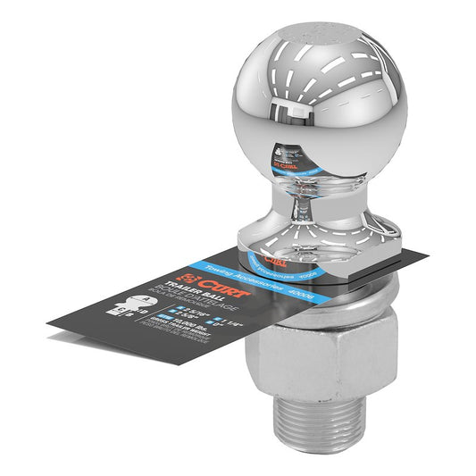 CURT 2-5/16" Hitch Ball - 1-1/4" x 2-5/8" Shank - 10,000 lbs (40006) front view