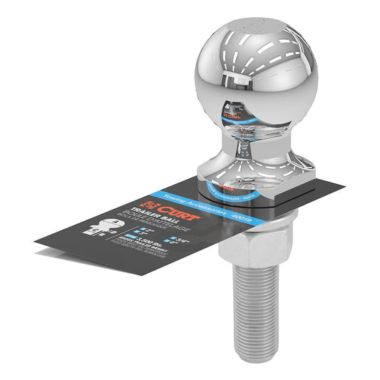 CURT 2" Hitch Ball - 3/4" x 3" Shank - 3,500 lbs (40019) front view