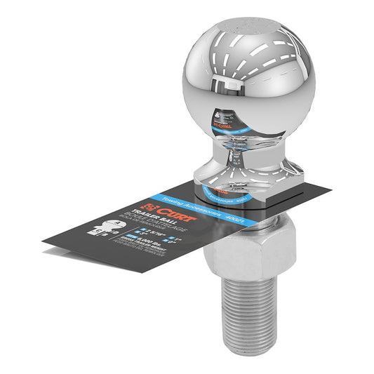 CURT 2-5/16" Hitch Ball - 1" x 3" Shank - 6,000 lbs (40021) front view