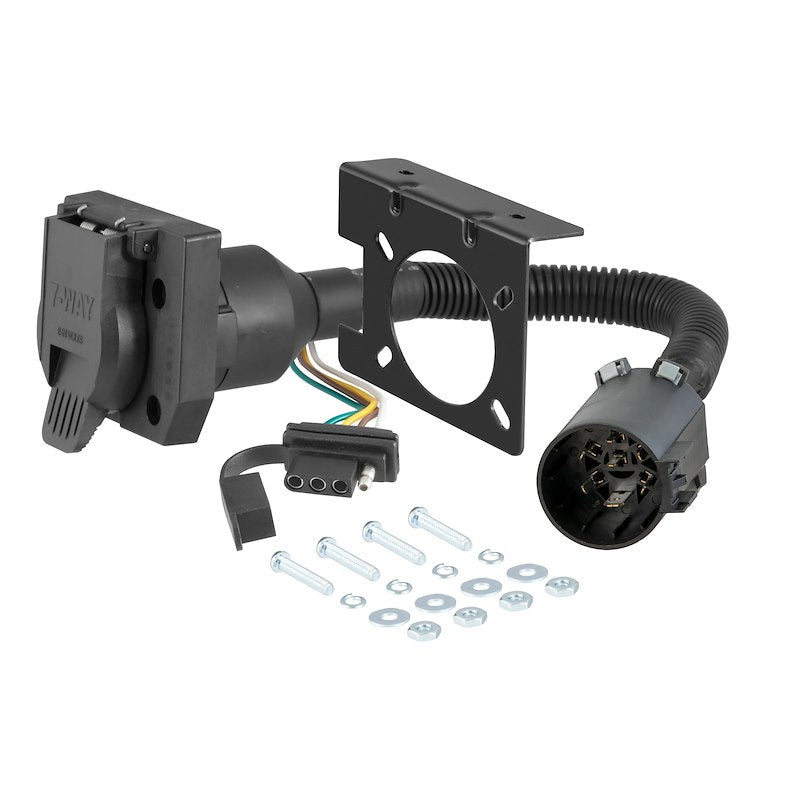 CURT 55774 Multi-Socket Connector - 4-Flat + 7-Way, USCAR