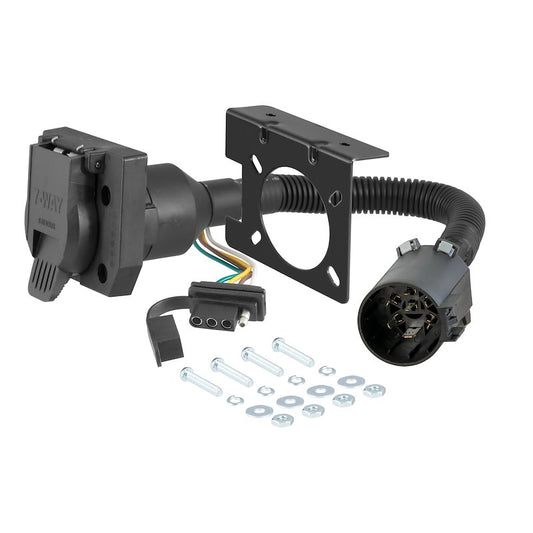 CURT 55774 Multi-Socket Connector - 4-Flat + 7-Way, USCAR