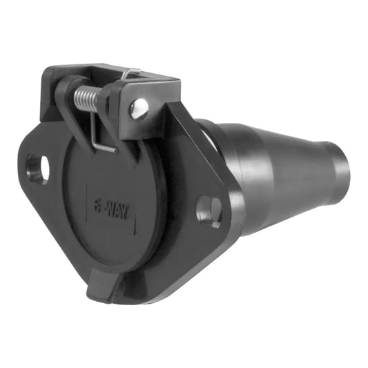 CURT 58130 6-Way Round Connector - Black Plastic
