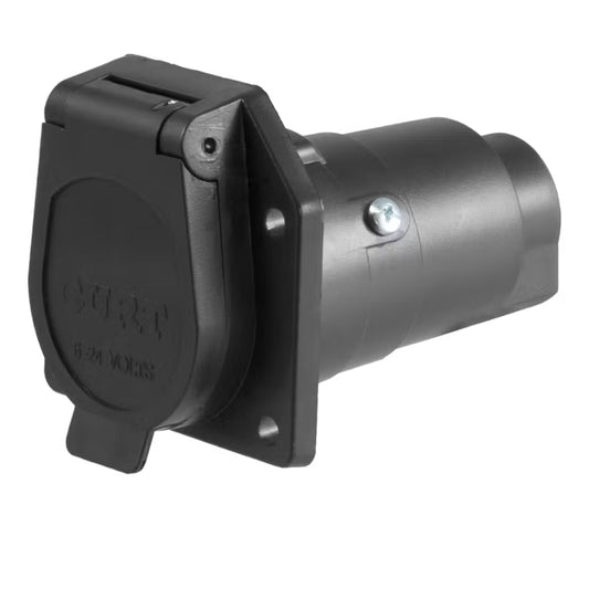 CURT 58150 7-Way RV Blade Socket - Vehicle Side, Black