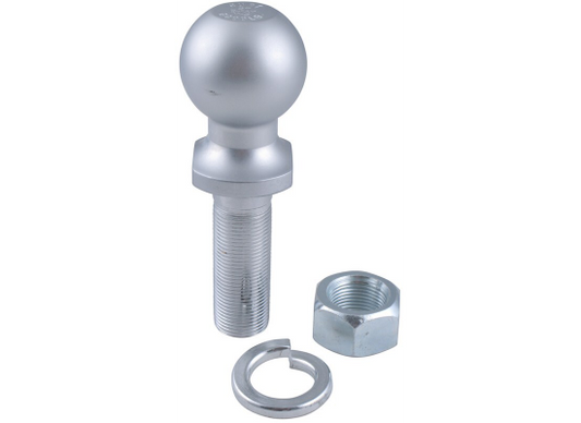 CURT 2" Hitch Ball - 1" x 3" Long Shank - 6,000 lbs (C40020) front view
