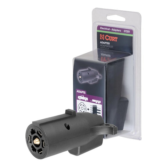 CURT 7-Way RV to 5-Way Flat Adapter (C57251) front view
