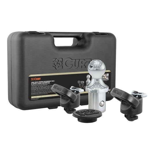 CURT RAM Factory-Style Gooseneck 2-5/16" Ball and Safety Chain Kit (C60618) front view