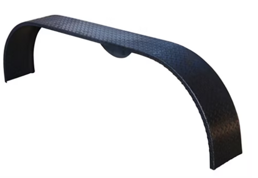 Dexter Teardrop Tandem Fender - Tread Plate, 9" x 72" x 20.5", 14 Gauge