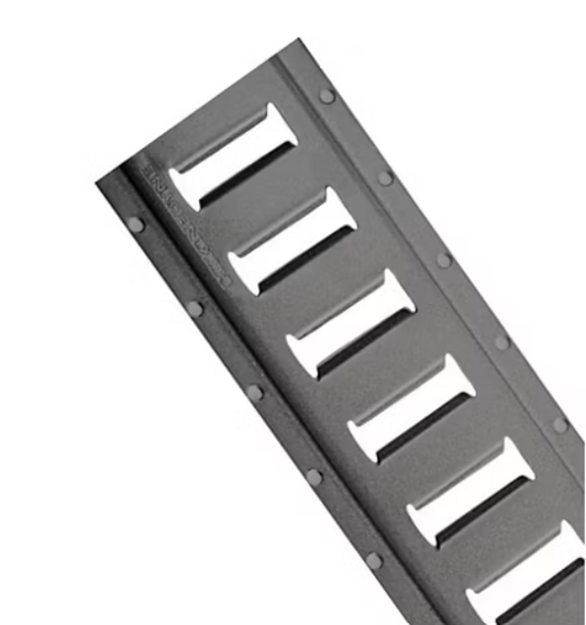 E-Track Horizontal 10 ft - 12-Gauge Steel, Grey Powder Coat