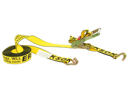 Erickson Ratchet Tie-Down Strap w/ Double J-Hooks - 2" x 30' - 3,300 lbs (58510) side view