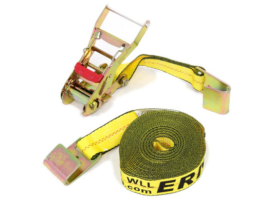 Erickson Ratchet Tie-Down Strap w/ Flat Hooks - 2" x 30' - 3,300 lbs (EM58500) front view