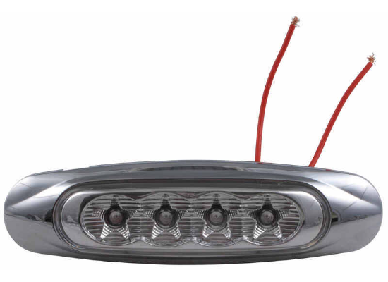 Optronics MCL19CRB Miro-Flex LED Marker Light - 4-Diode Red, Clear Lens