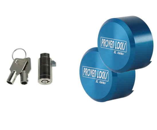 Proven 400-XL Puck Lock 2-Pack + Cylinder - Keyed Alike, Black